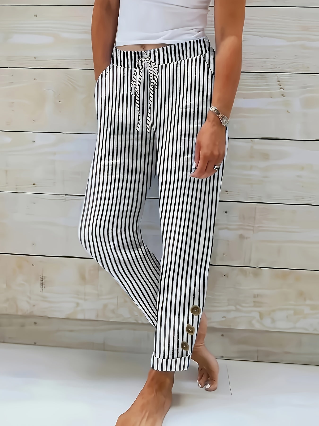 Pantalón de Verano con Cintura Elástica y Tejido Transpirable