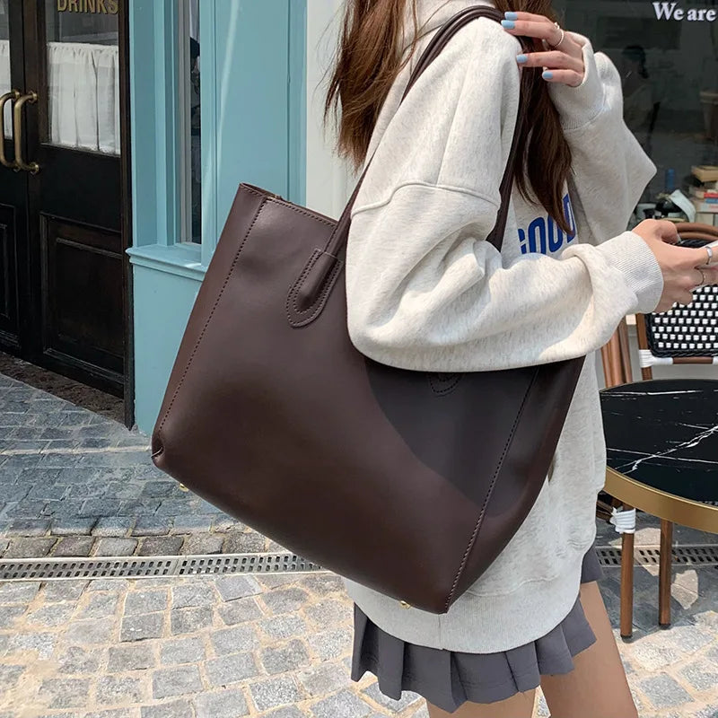 Bolso Tipo Tote Vintage de Gran Capacidad