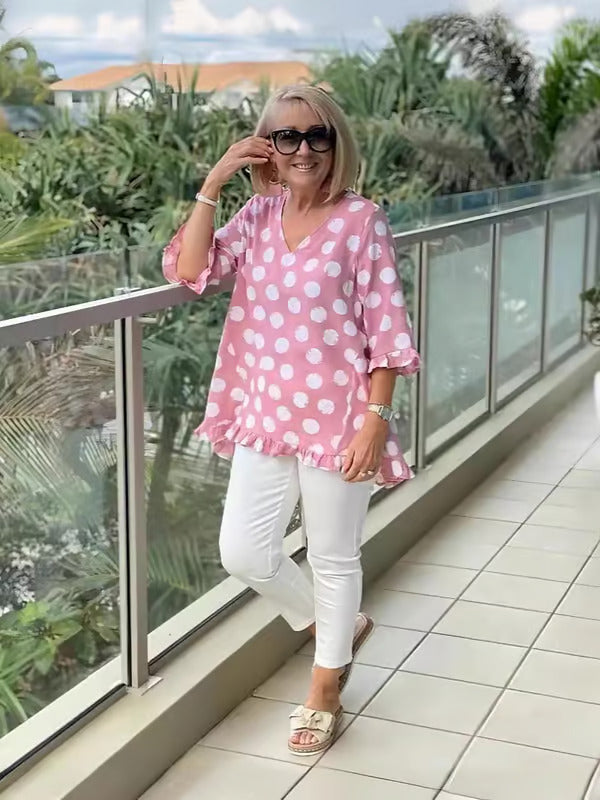 Blusa con Puntos Escote en V
