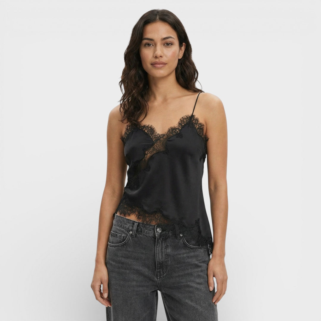 Top Lencero con Encaje de Tirantes