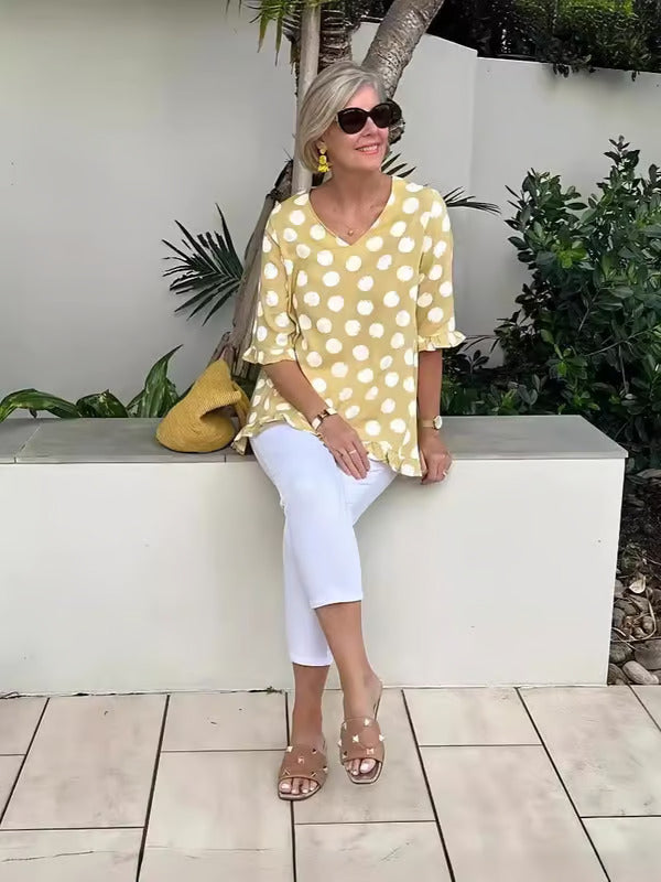 Blusa con Puntos Escote en V