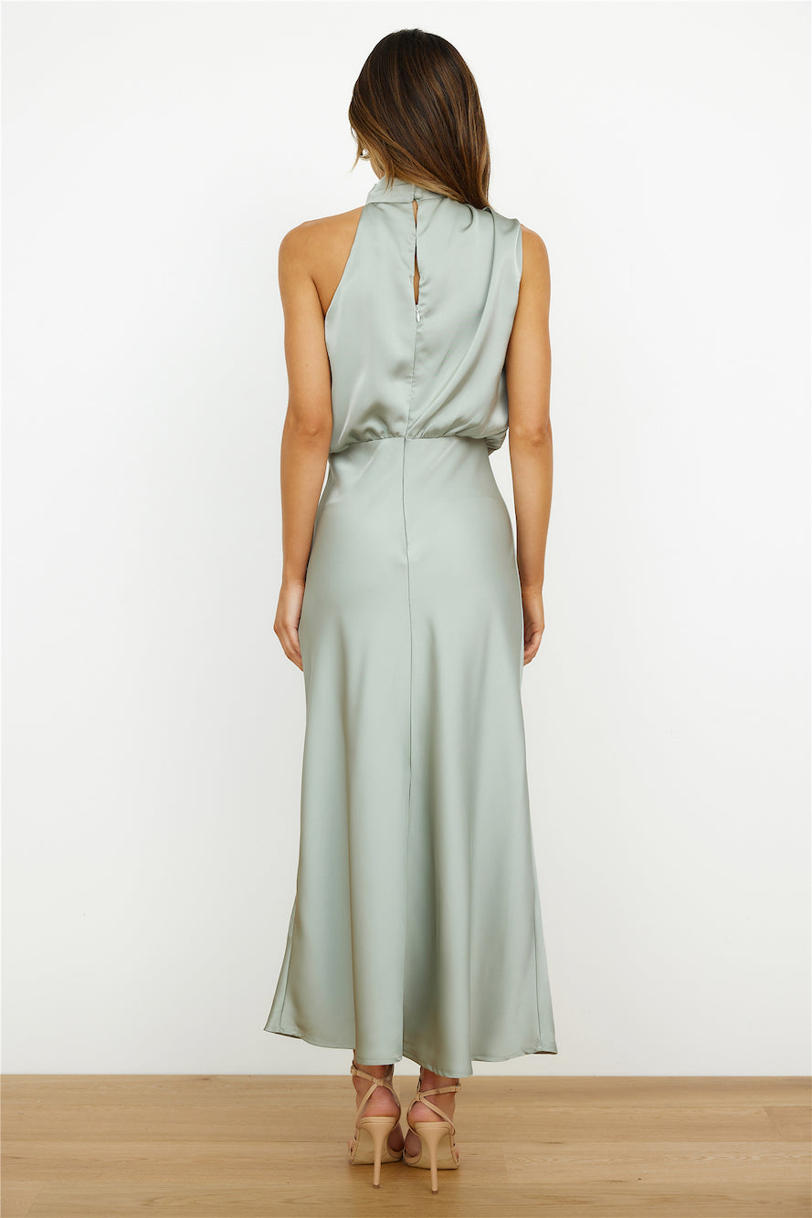 Vestido Largo sin Mangas con Cuello Alto para Mujer