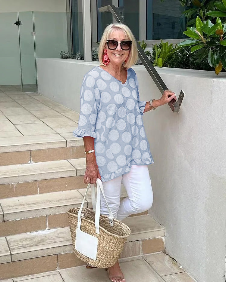 Blusa con Puntos Escote en V