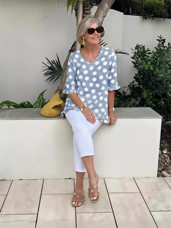 Blusa con Puntos Escote en V