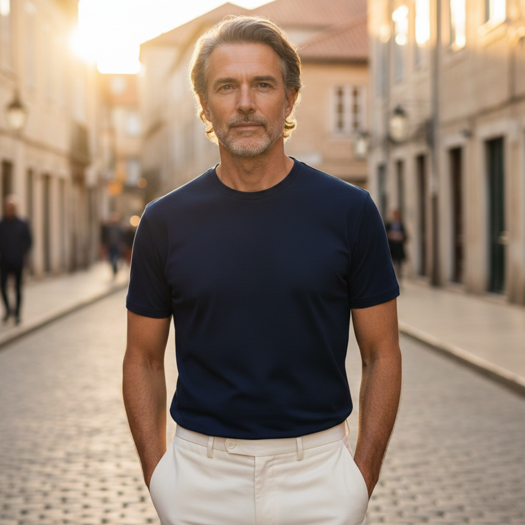 Camiseta Básica con Corte Ajustado