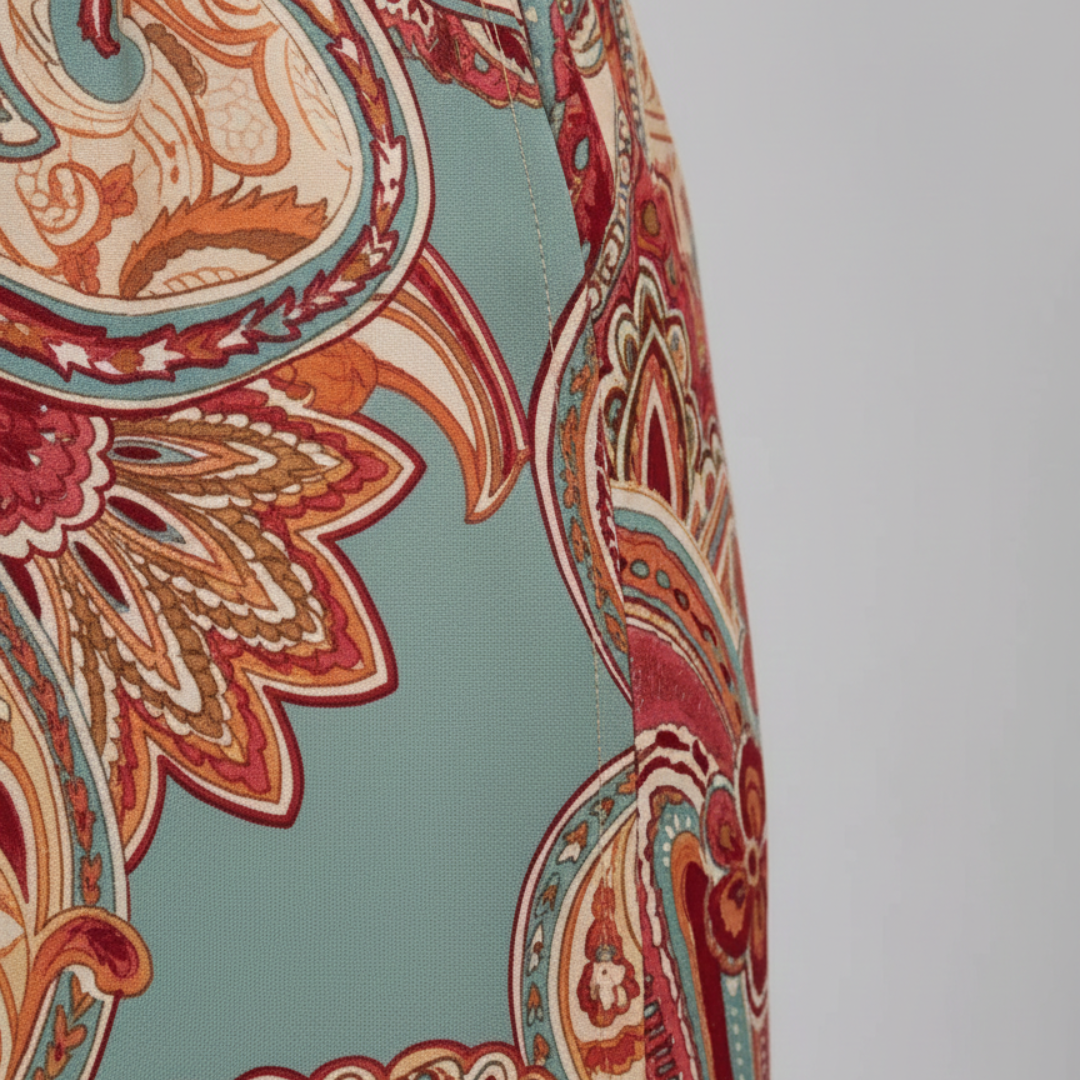 Pantalones Fluidos con Estampado Paisley