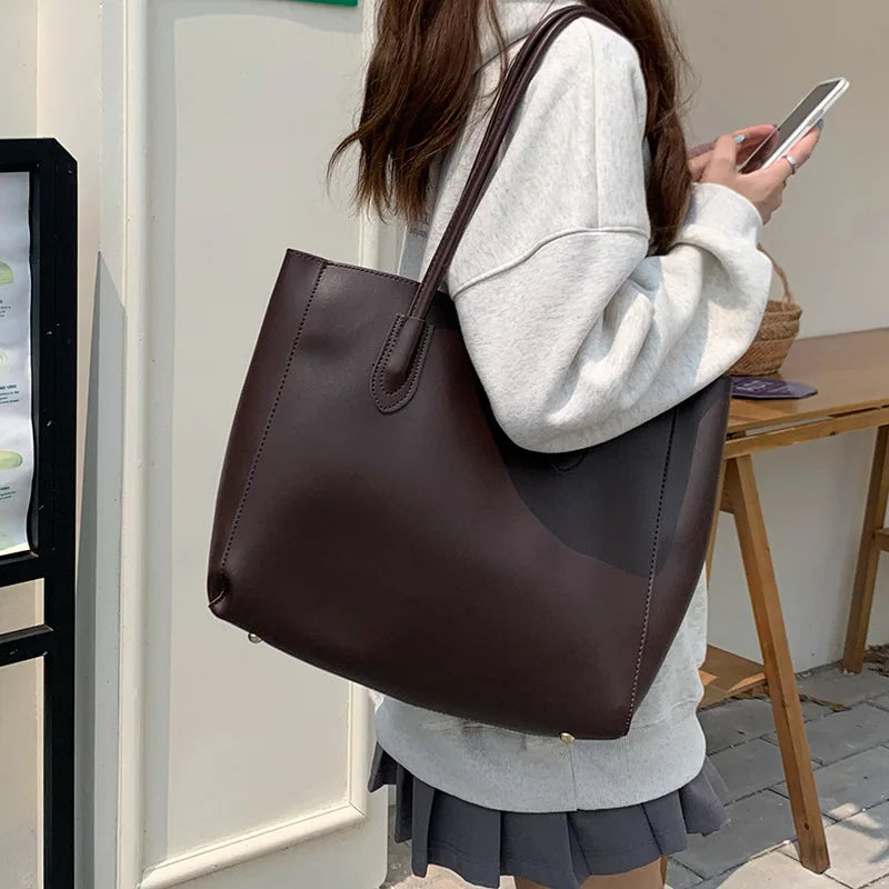 Bolso Tipo Tote Vintage de Gran Capacidad