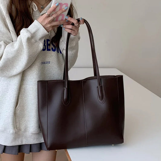 Bolso Tipo Tote Vintage de Gran Capacidad