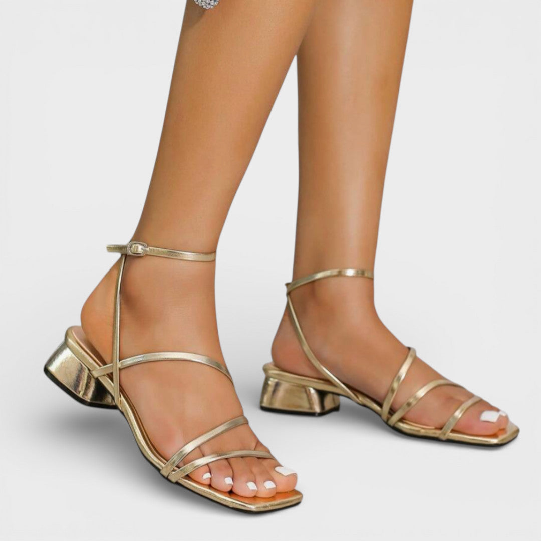 Sandalias con Tacón Grueso Elegantes
