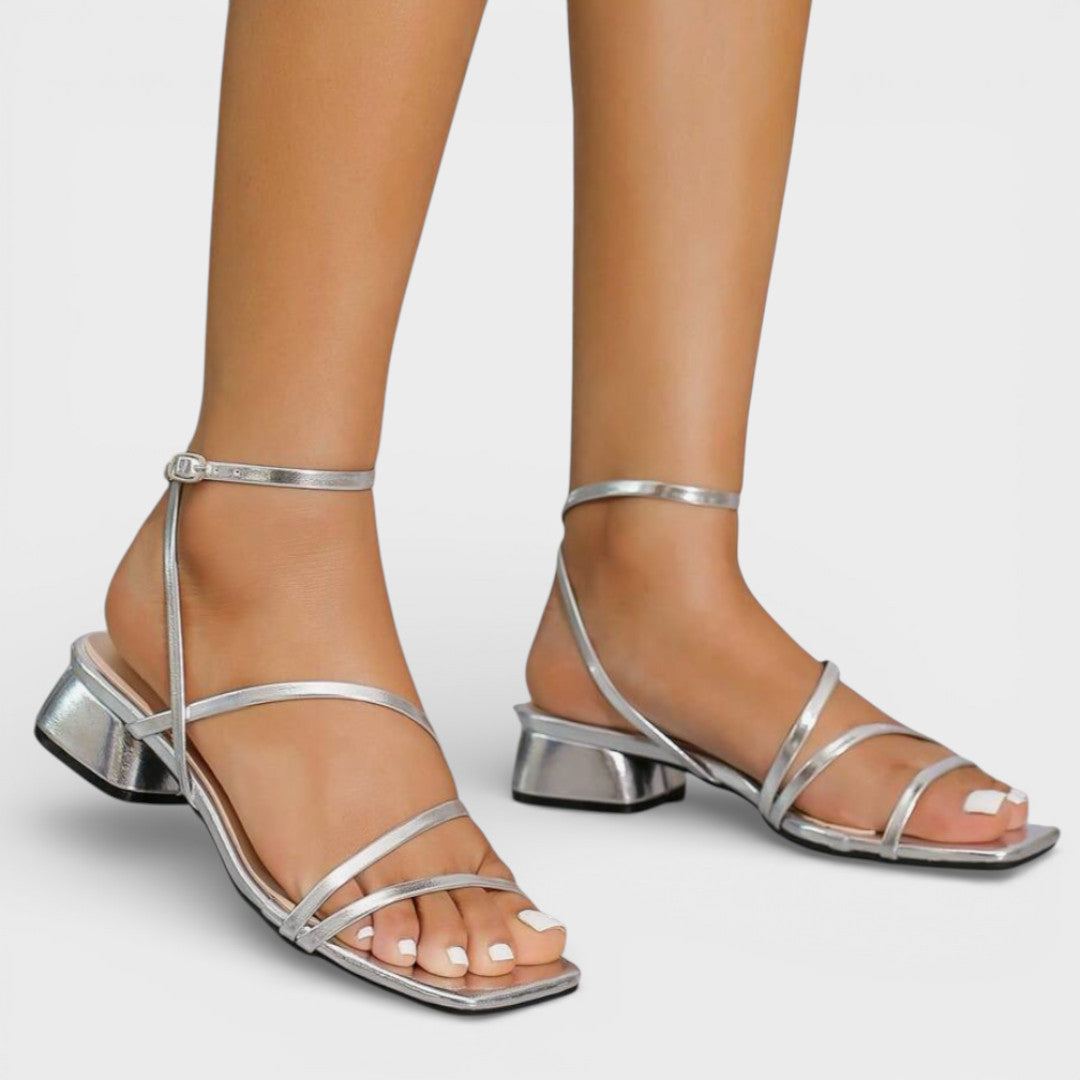 Sandalias con Tacón Grueso Elegantes