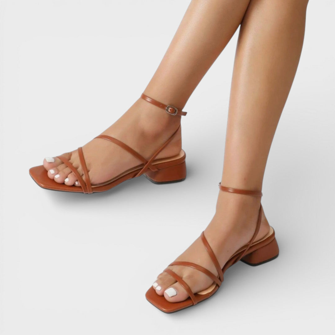 Sandalias con Tacón Grueso Elegantes