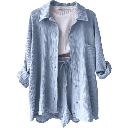 Conjunto de Verano en Algodón: Camisa y Shorts