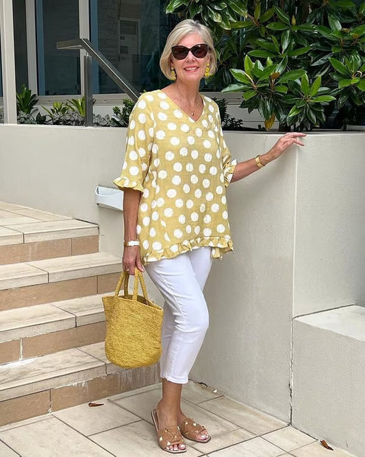 Blusa con Puntos Escote en V
