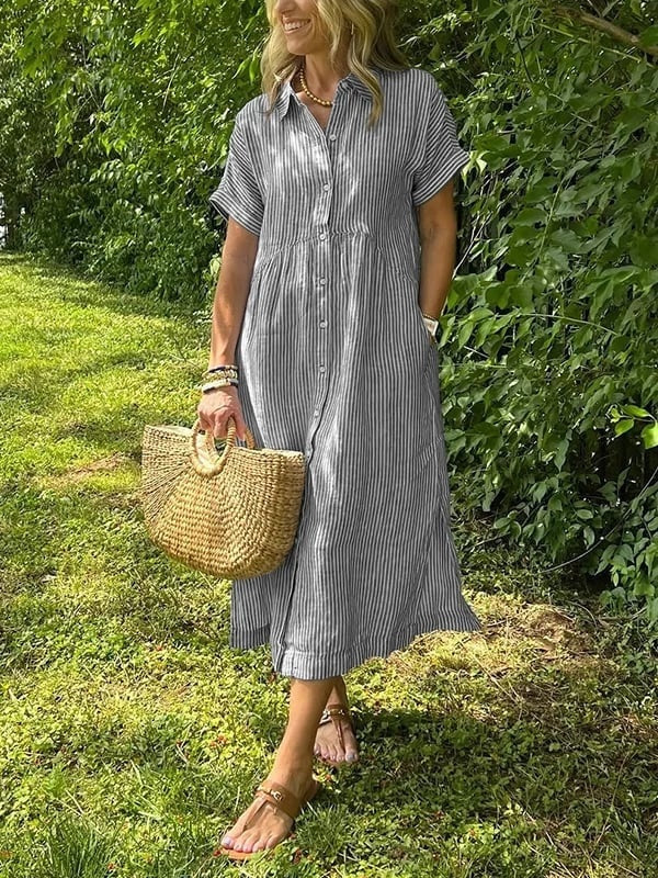 Vestido Camisero de Rayas
