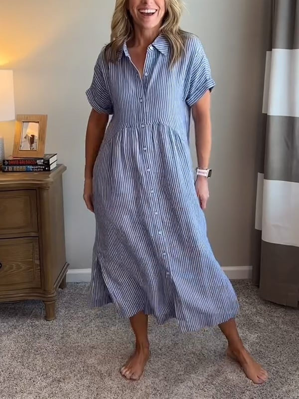Vestido Camisero de Rayas