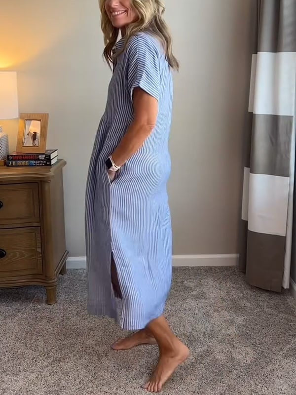 Vestido Camisero de Rayas