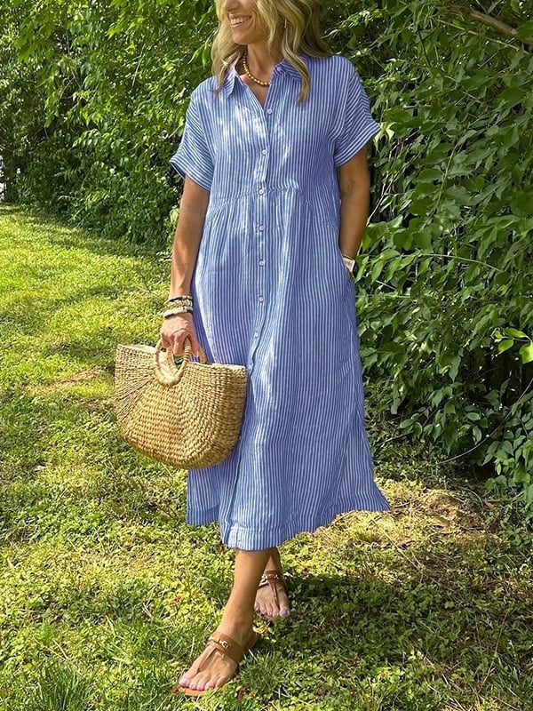 Vestido Camisero de Rayas
