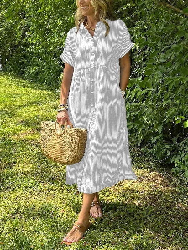 Vestido Camisero de Rayas