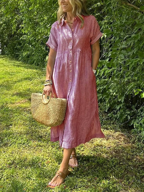 Vestido Camisero de Rayas