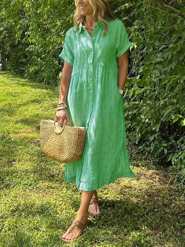 Vestido Camisero de Rayas