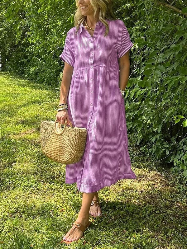 Vestido Camisero de Rayas
