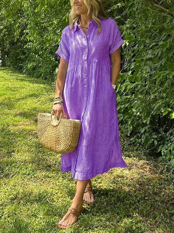 Vestido Camisero de Rayas