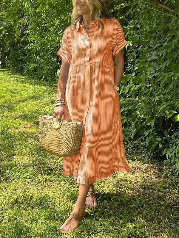 Vestido Camisero de Rayas