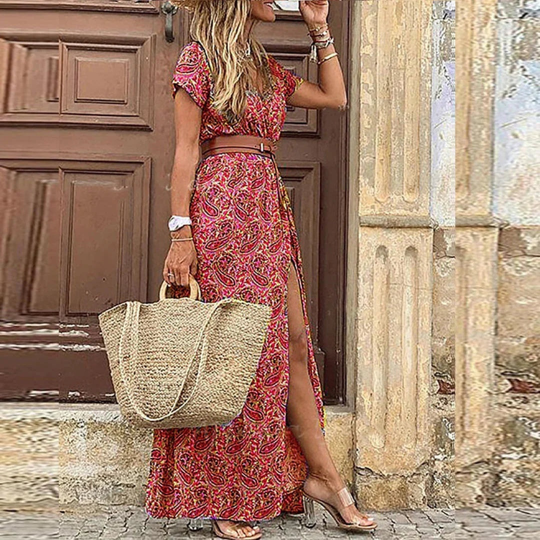 Vestido Largo de Verano Estampado Floral Mujer