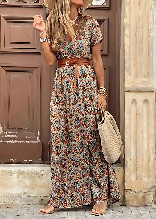 Vestido Largo de Verano Estampado Floral Mujer