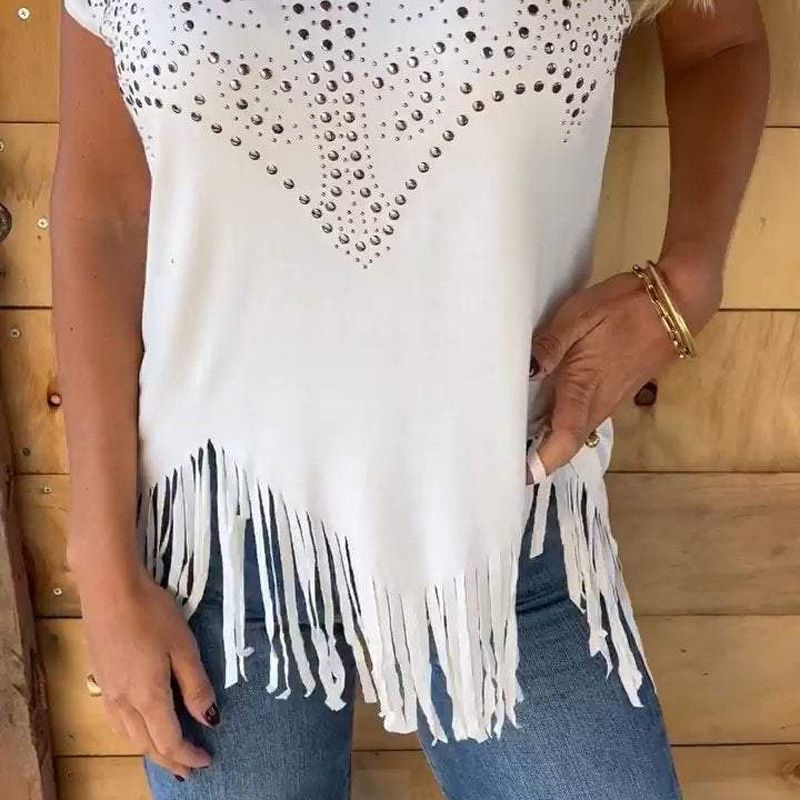 Top Corto con Flecos Estilo Cowboy